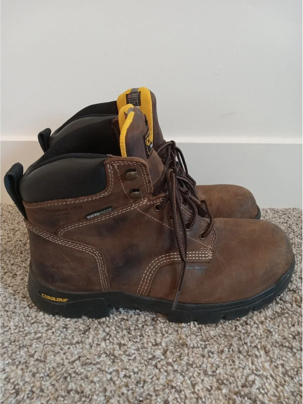 Carolina Circuit 6 Waterproof Composite Toe Boots Mens Size 10 D Brown Leather